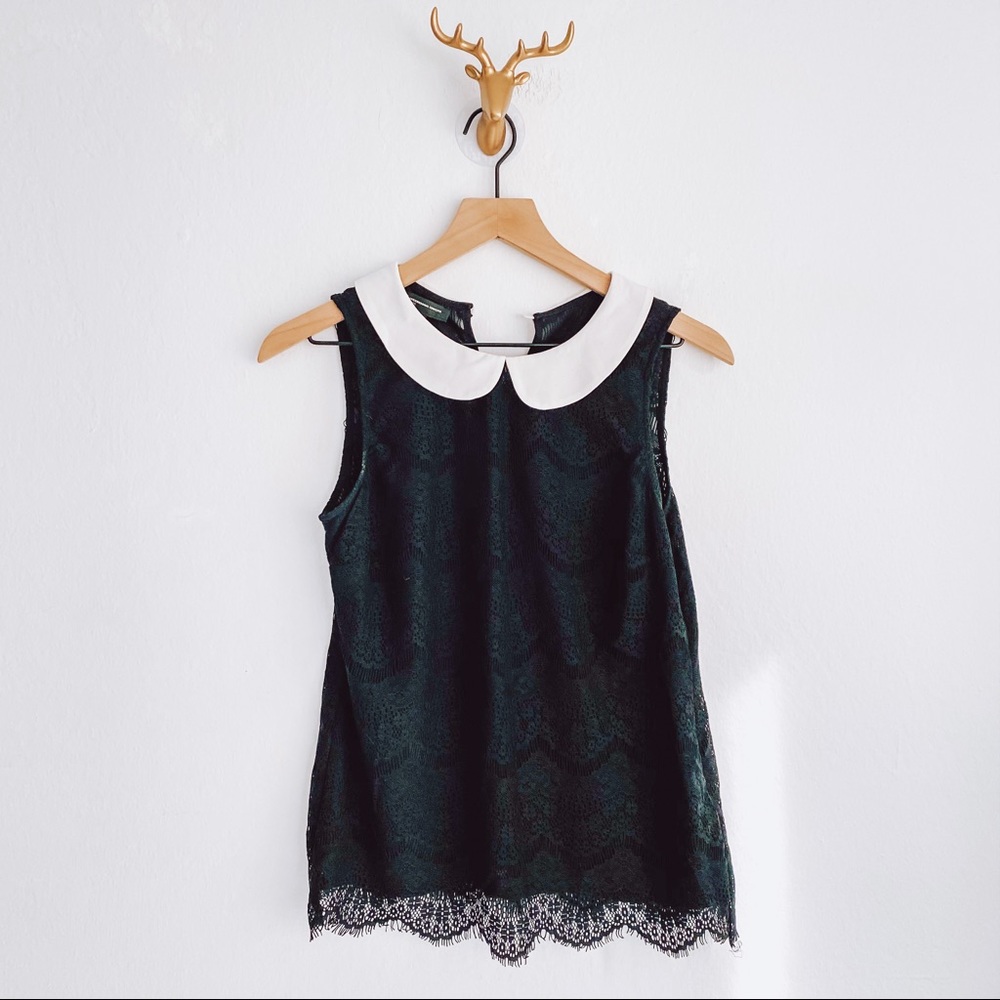 INC Peter Pan Collar Black Blouse Size 6P